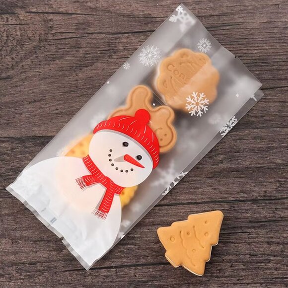 Christmas Plastic Treat Bags Snowman (10PCS) - Picture 1 of 8